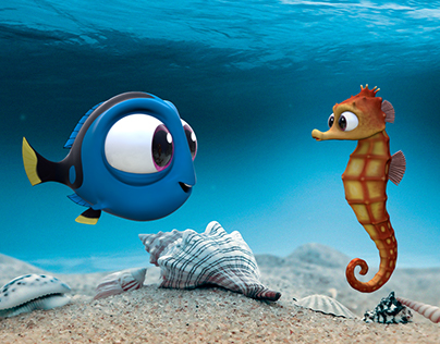 Render of Dory and friend