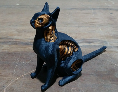 Undead Cat Black and Copper