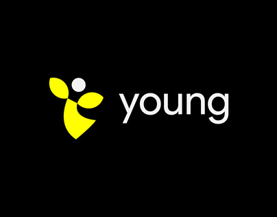 young logo, letter mark y + person