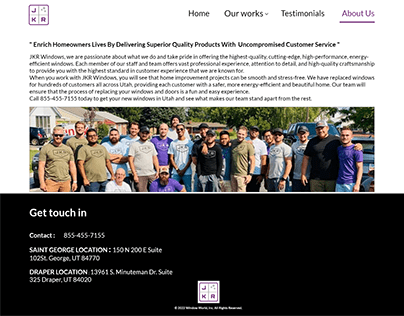 Redesign home land page of JKR windows web site