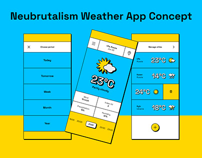 Neubrutalism Weather App Concept