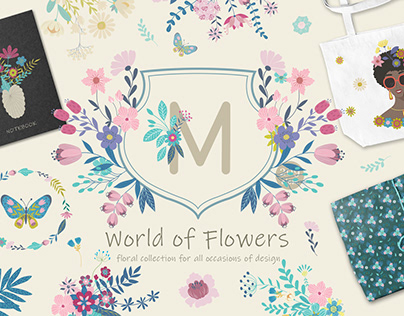 World of Flowers. Crests & Monogram