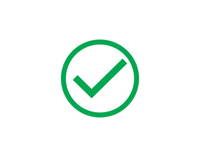 Check mark green line icon
