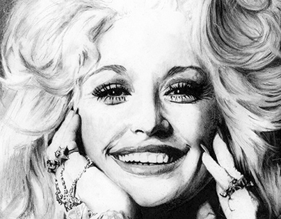 Dolly Parton Charcoal Drawing