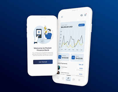 Pocket Finance Bank App UI Design