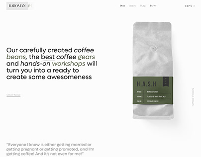 Website design for a coffee shop