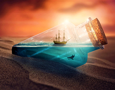 A Mysterious Bottle - Photo Manipulation