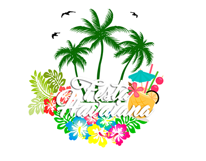 Logos para festas temáticas, Tequilada e Havaiana.
