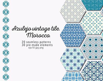 Azulejo vintage tile. Morocco