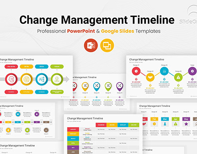 Change Management Timeline PowerPoint Template Designs