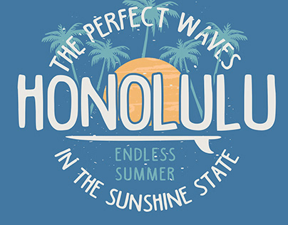 Awesome the sunshine state Honolulu vector design