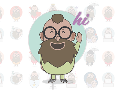 Little Beardman - sticker set for free messenger apps