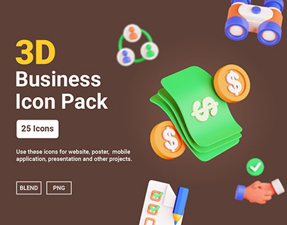 3D Business Icon Pack