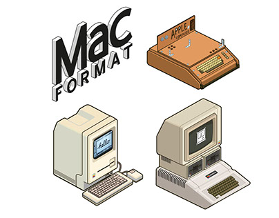 Retro Apple Sticker Illustrations: MacFormat Magazine