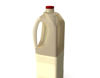 Milk Plastic Bottle 3D Model Download
