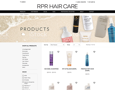 RPR Hair Care - eCommerce UX / UI Design