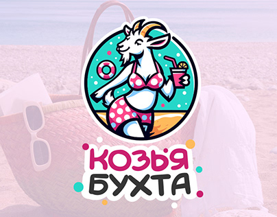 Beach logo with goat