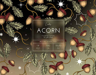 ACORN - vintage seamless pattern