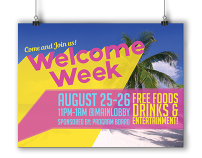Welcome Week Poster for PGB