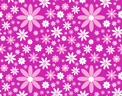 Daisies on Pink for Spoonflower Fabrics