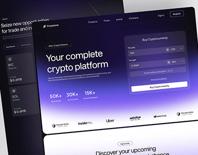 Crypzone - Web3 Crypto Landing Page & Mobile App