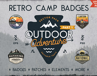 Retro Camp Badges / Outdoor Stickers. Part 1