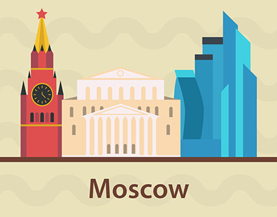 Flat design. Russian cities. Illustration.