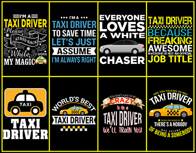 Taxi Driver T-Shirt Design Bundle