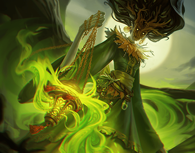 Swamp Witch - Card Fantasy Illustration