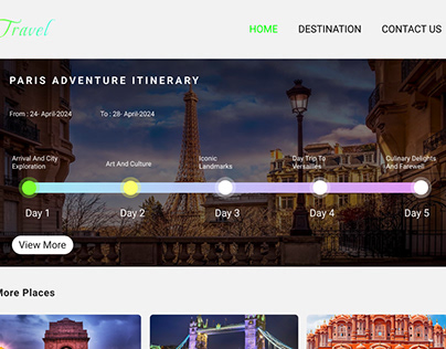 Travel Itinerary Page