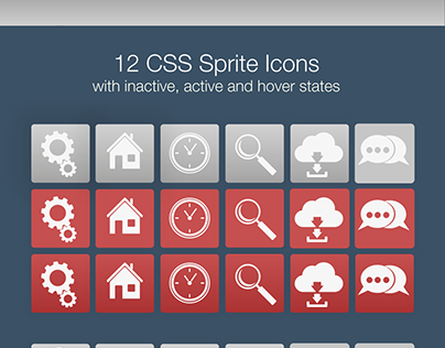 12 CSS Sprite icons