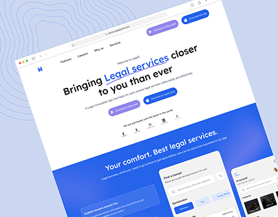 Landing page Concept for a legal consultation App