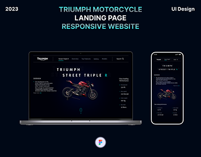 Triumph motorcycle landing page UI