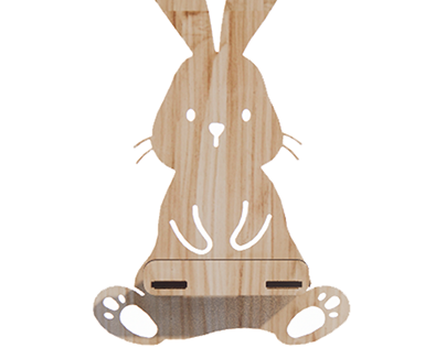Bunny Phone Standing Laser Cut File 03