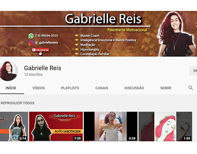 Criação do canal do Youtube Gabrielle Reis
