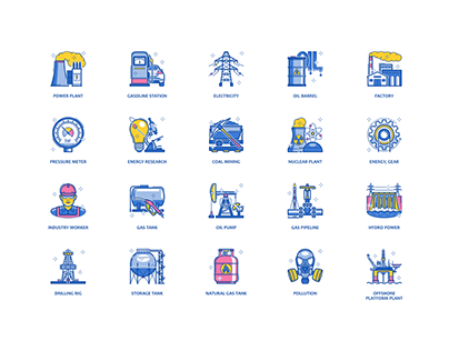 Vector Outlines Filled Industry Icons