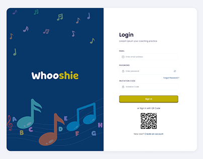 Music Web Application Login Screen