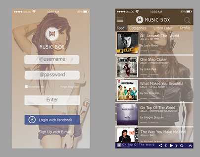 "Music Box", Online music mobile application