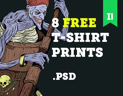 T-shirt prints. Free PSD