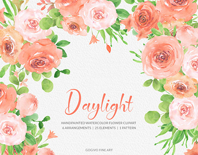 Day Light Handpainted Watercolor Flower Clipart
