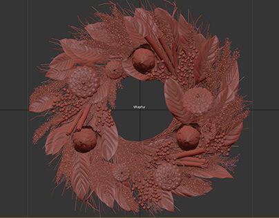 3D model of Christmas wreath