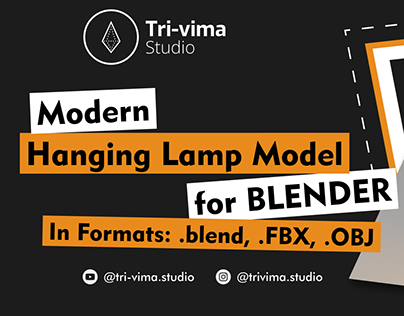 Modern Hanging Lamp Model for Blender