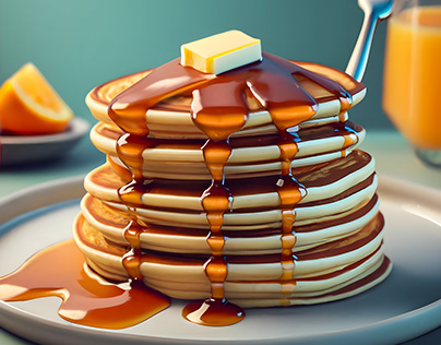 A Delicious Breakfast of Pancakes Stacked