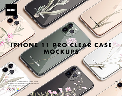 iPhone 11 Pro Clear Case Mockup Set