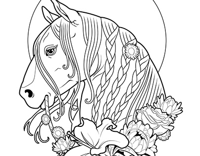 Horse and Flowers