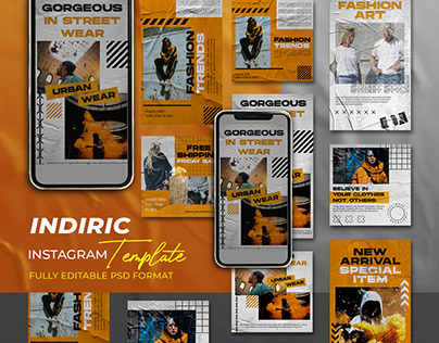 INDIRIC -Instagram Stories & Post Template Streetwear