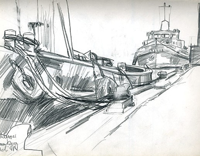 Drawing - Harbour Landscapes 1991-94