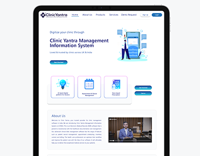healthcare website landing page - clinic yantra