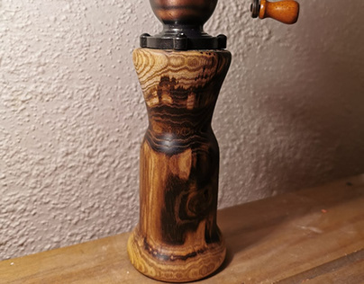 Hand turned pepper grinder