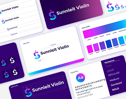 Sunnleit Violin logo design with brand guideline